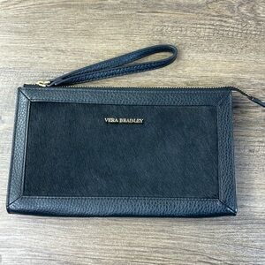 NWOT Vera Bradley Black Leather and Calf Hair Wristlet